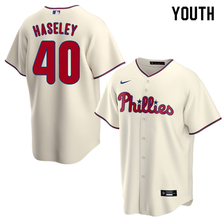 Nike Youth #40 Adam Haseley Philadelphia Phillies Baseball Jerseys Sale-Cream
